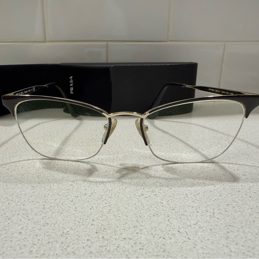 Prada Elegant Gold Eyeglasses